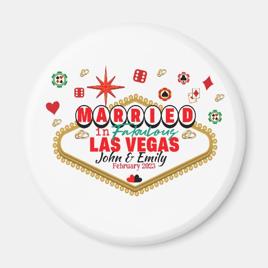 Las Vegas Married Couple Matching Vacada Magneet (Voorkant)