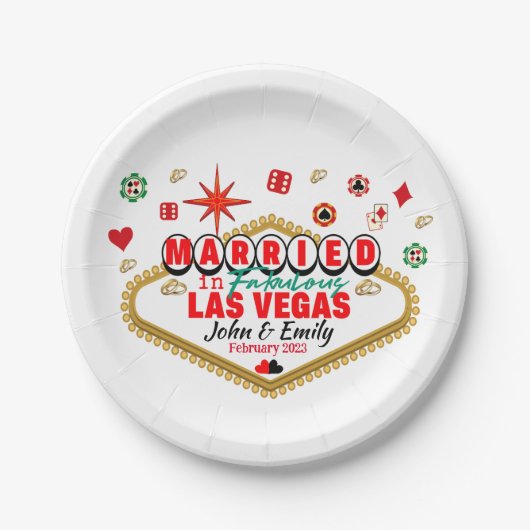 Las Vegas Married Couple Matching Vacada Papieren Bordje (Voorkant)