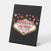 Las Vegas Married Couple Matching Vacada Reclamebord Met Voetstuk (Voorkant)