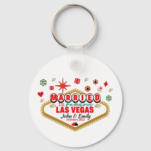 Las Vegas Married Couple Matching Vacada Sleutelhanger (Voorkant)