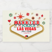 Las Vegas Married Couple Matching Vacada Sparkling Wijnetiket (Enkel label)