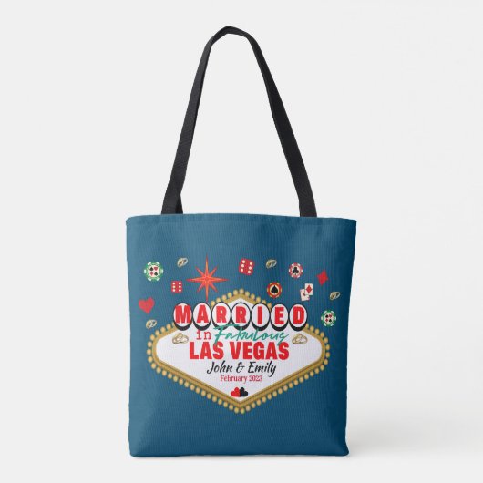 Las Vegas Married Couple Matching Vacada Tote Bag (Achterkant)