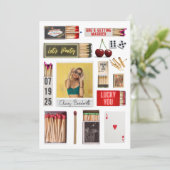 Las Vegas Matchbox Art Photo Bachelorette Party Kaart (Staand voorkant)