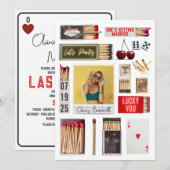 Las Vegas Matchbox Art Photo Bachelorette Party Kaart (Voorkant / Achterkant)