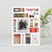 Las Vegas Matchbox Art Photo Wedding Bewaar de dat Kaart (Staand voorkant)