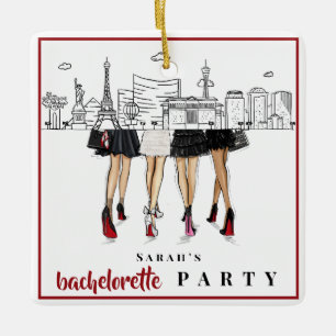 Las Vegas Meidenavakantie Modieuze Skyline Keramisch Ornament