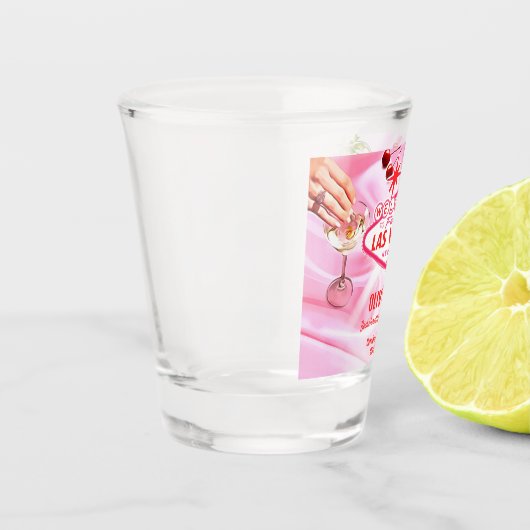 Las Vegas Meisjesuitstap Poker Roze Shot Glas (Links)