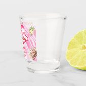 Las Vegas Meisjesuitstap Poker Roze Shot Glas (Rechts)