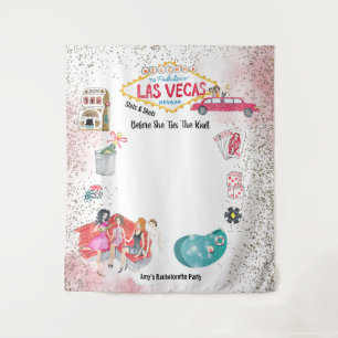Las Vegas Meisjesweekend Aquarel Wandkleed