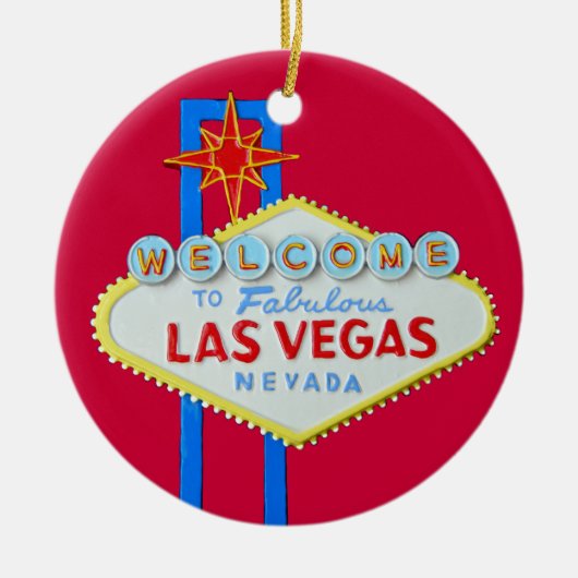 Las Vegas Merry Kerstry Keramisch Ornament (Voorkant)