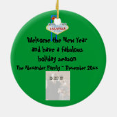 Las Vegas Merry Kerstry Keramisch Ornament (Achterkant)