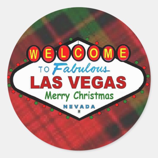 Las Vegas Merry kerstspeldenSticker Ronde Sticker (Voorkant)