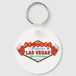 Las Vegas Merry Santa en Mittens Keycha Sleutelhanger