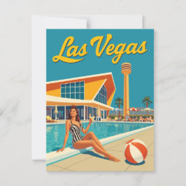 Las Vegas Mid-Century Pin-Up Pool Travel Briefkaart