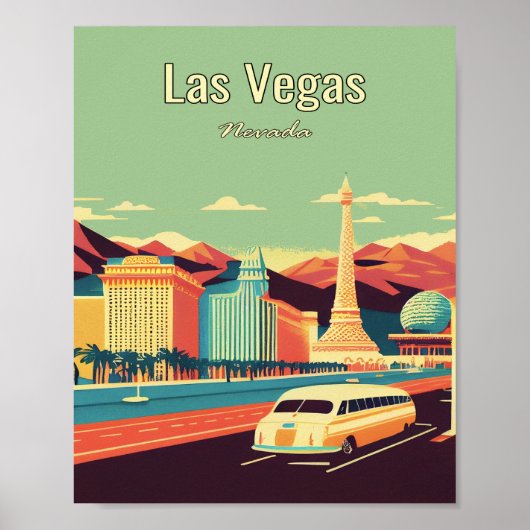 Las Vegas Minimalist Vintage Poster Art (Voorkant)