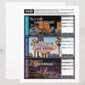 Las Vegas Mock Ticket voor reizen en evenementen (Voorkant / Achterkant)