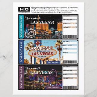 Las Vegas Mock Ticket voor reizen en evenementen