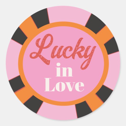 Las Vegas Mod Pokerchip Ronde Sticker (Voorkant)