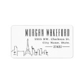 Las Vegas Modern Deco Skyline Groot Etiket (Voorkant)