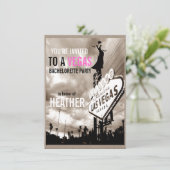 Las Vegas Modern  Sepia Bachelorette Party Kaart (Staand voorkant)
