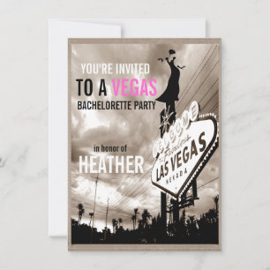 Las Vegas Modern Sepia Bachelorette Party Kaart