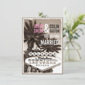 Las Vegas Modern  Sepia bruiloft uitnodigingen (Staand voorkant)