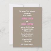 Las Vegas Modern  Sepia bruiloft uitnodigingen (Achterkant)