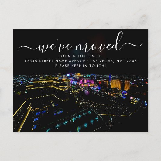 Las Vegas Moving Announcement Briefkaart (Voorkant)