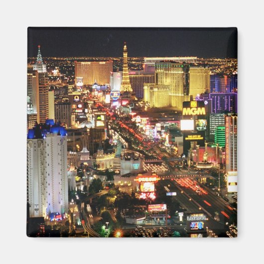 Las Vegas nacht skyline magneet (Voorkant)