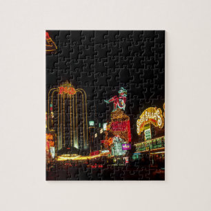 Las Vegas Nachttijd Neonlichten Casino's Bord Legpuzzel