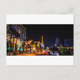 Las Vegas Nachtverlichting Strip Eiffeltoren Casin Briefkaart
