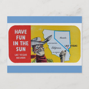 Las Vegas Navada Vintage Travel Design Briefkaart