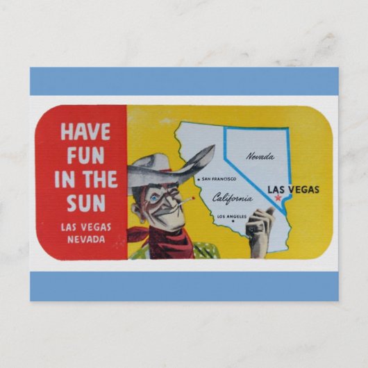 Las Vegas Navada Vintage Travel Design Briefkaart (Voorkant)