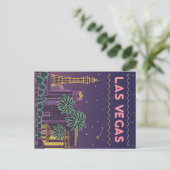 Las Vegas: Neon CityScape bij nacht Briefkaart (Staand voorkant)