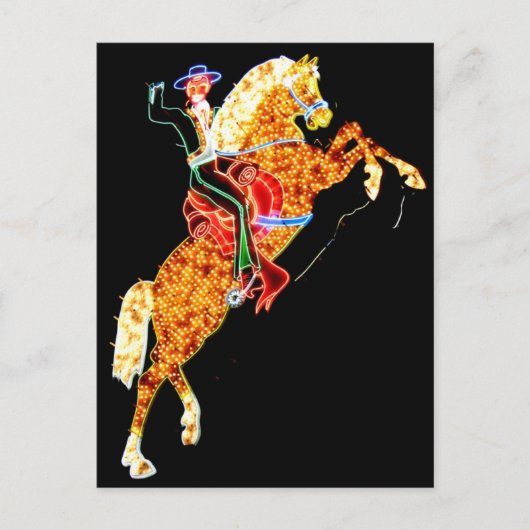 Las Vegas Neon Cowboy Sign Briefkaart (Voorkant)