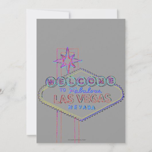 Las Vegas Neon Sign Birthday Bash Kaart (Achterkant)