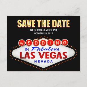 Las Vegas Neon Sign - Save the Date Wedding Aankondigingskaart