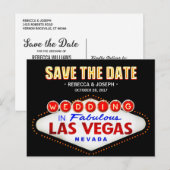 Las Vegas Neon Sign - Save the Date Wedding Aankondigingskaart (Voorkant / Achterkant)