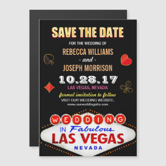 Las Vegas Neon Sign - Save the Date Wedding Magnetische Uitnodiging