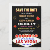 Las Vegas Neon Sign - Save the Date Wedding Magnetische Uitnodiging (Voorkant)