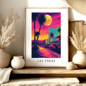 Las Vegas Neon Zonsondergang Poster