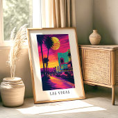 Las Vegas Neon Zonsondergang Poster