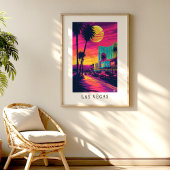 Las Vegas Neon Zonsondergang Poster
