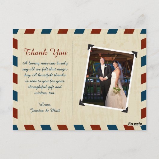 Las Vegas Nevada Airmail | Huwelijk Dank u Briefkaart (Achterkant)