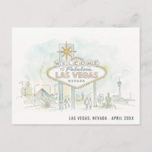 Las Vegas Nevada Aquarel Landschap Reis Briefkaart