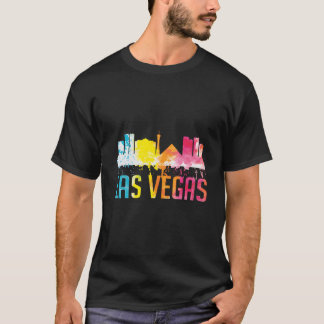 Las Vegas Nevada Aquarel Stadssilhouet T-shirt
