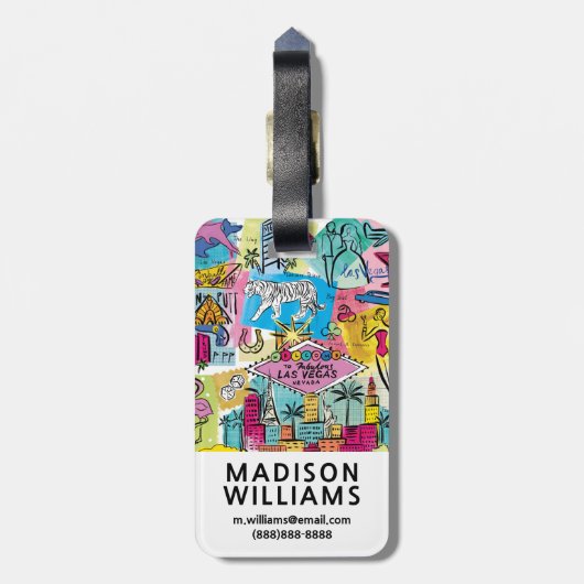 Las Vegas, Nevada Bagagelabel (Achterkant verticaal)