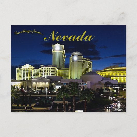 Las Vegas Nevada bij nacht Briefkaart (Voorkant)