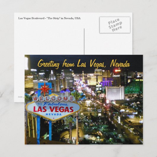 Las Vegas Nevada Briefkaart (Voorkant / Achterkant)