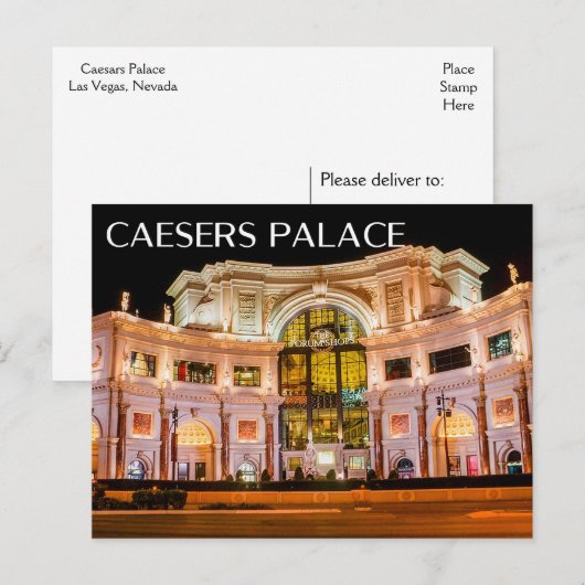Las Vegas, Nevada Caesars Palace Casino Verenigde  Briefkaart (Voorkant / Achterkant)